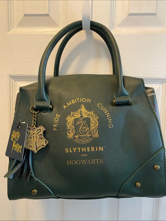 Warner Bros. Handbags - Warner Bros. Slytherin Dark Green Satchel with Gold Crest